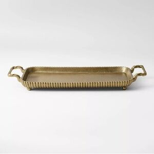 Studio McGee Brass Footed Tray with Handles